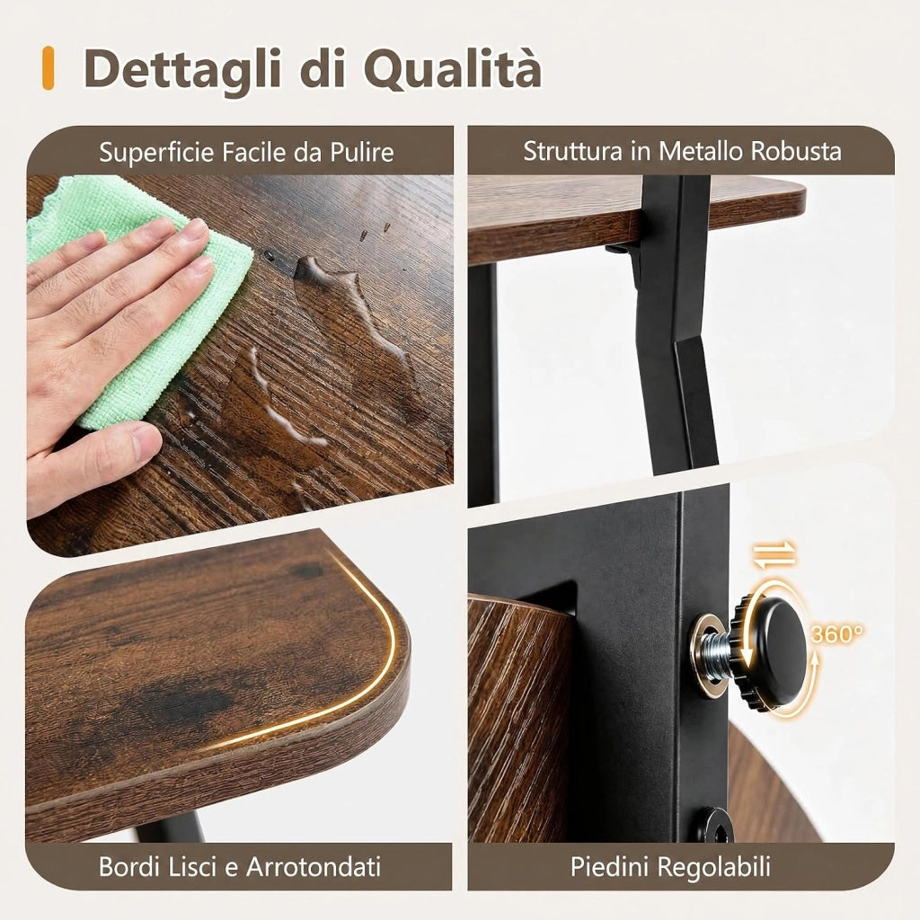 Tavolino da Divano a 3 Livelli, 42,5 x 42,5 x 61 cm (2)
Tavolino Salotto con Struttura in Metallo e Legno, Piedini Antiscivolo, Moderno Tavolo Basso da Caffè per Soggiorno e Camera