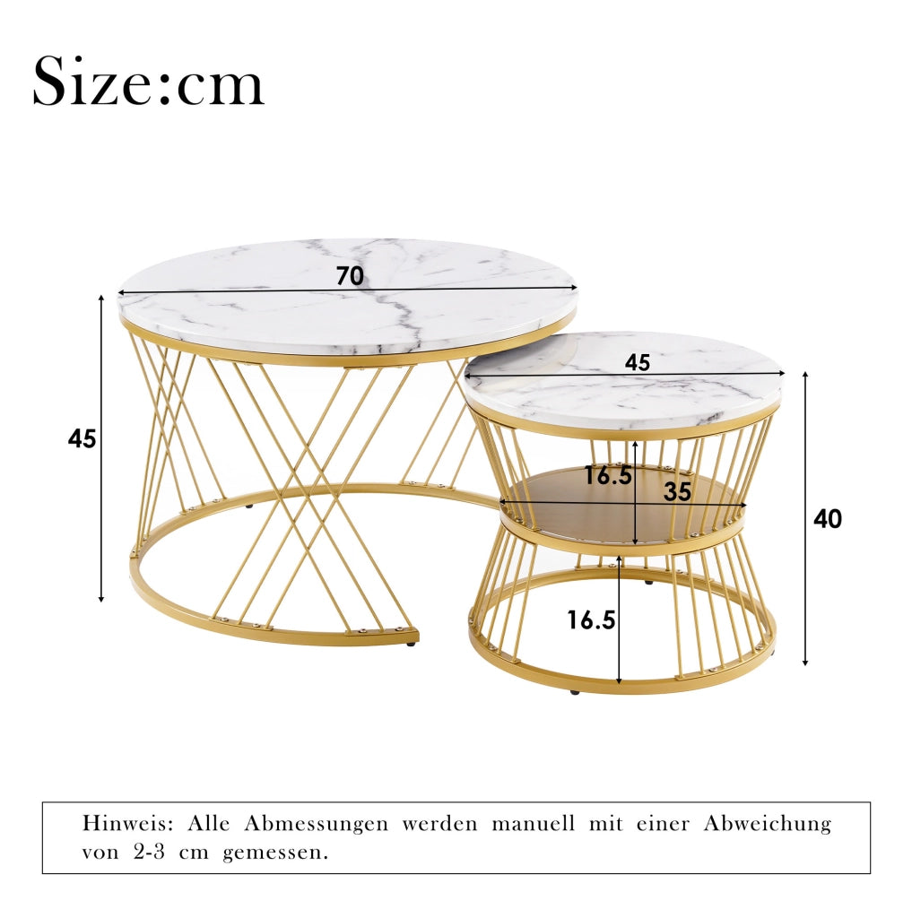 Tavolini da salotto impilabili moderni, set da 2