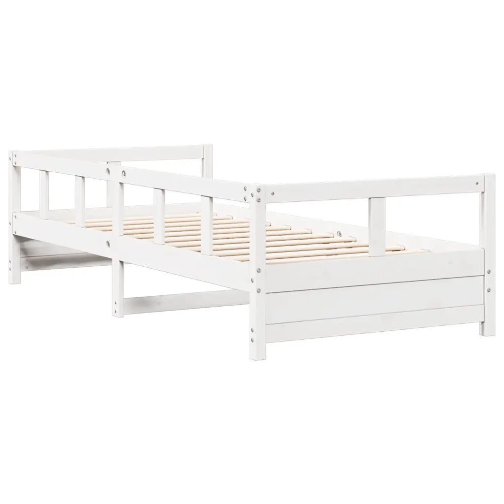 Letto singolo | Letto per adulti | Dormeuse senza Materasso Bianca 90x200 cm Legno Massello Pino