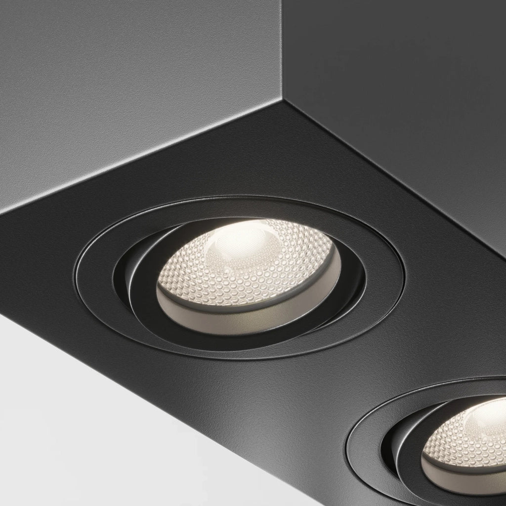 Maytoni Lampada da soffitto Atom 2 luci GU10 nero metallo