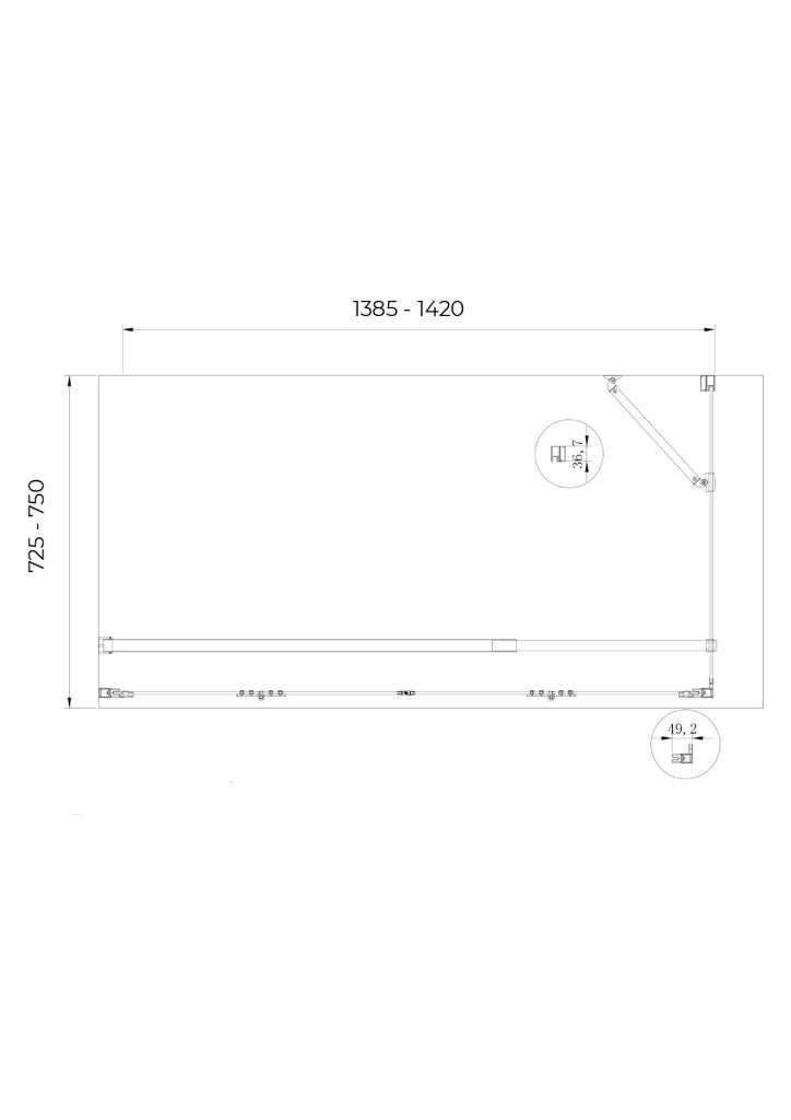 Box cabina doccia con ingresso libero apertura a libro pieghevole e lastra fissa reversibile H 190 cromo trasparente anticalcare misure  72,5-75 Fisso + Porta 138,5-142