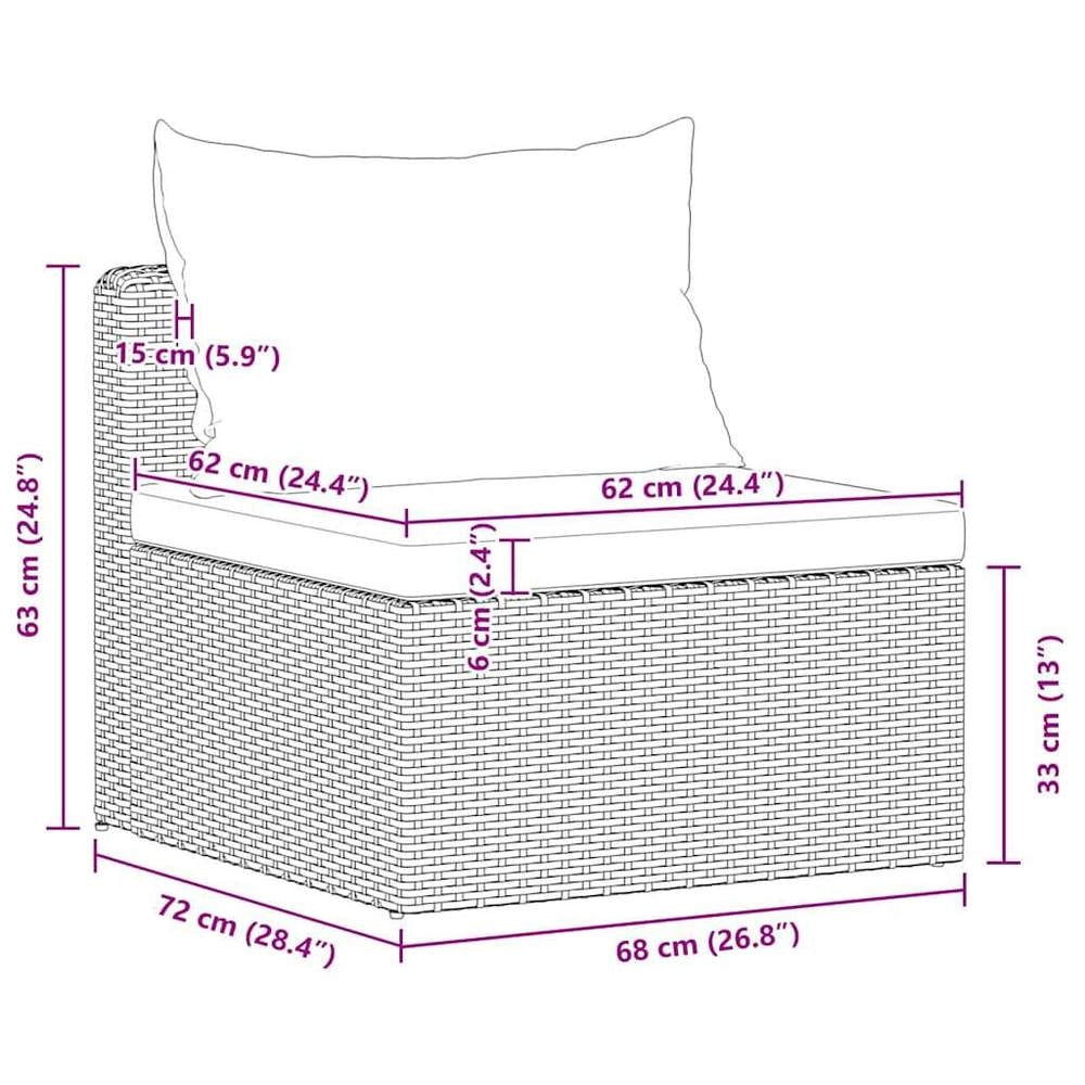 4-piece Garden Sofa Set With Cushions, Grey Poly Rattan