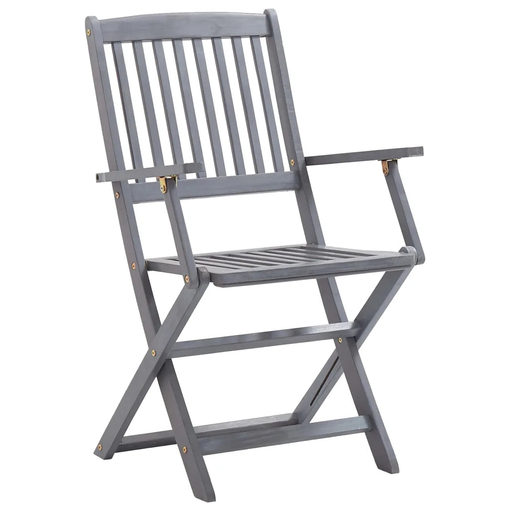 Sedie da Giardino Pieghevoli 8 pz con Cuscini Massello Acacia 3078283