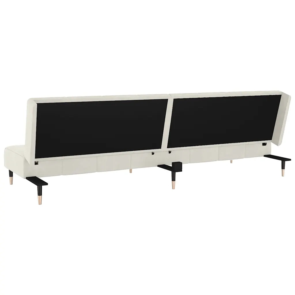 Divano letto | Sof¨¤ letto | Letto singolo a 2 Posti Crema in Velluto