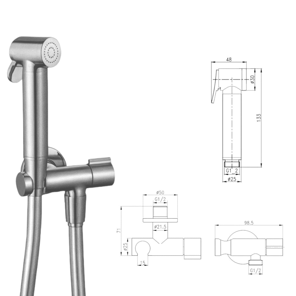 Kit doccetta idroscopino tondo per wc