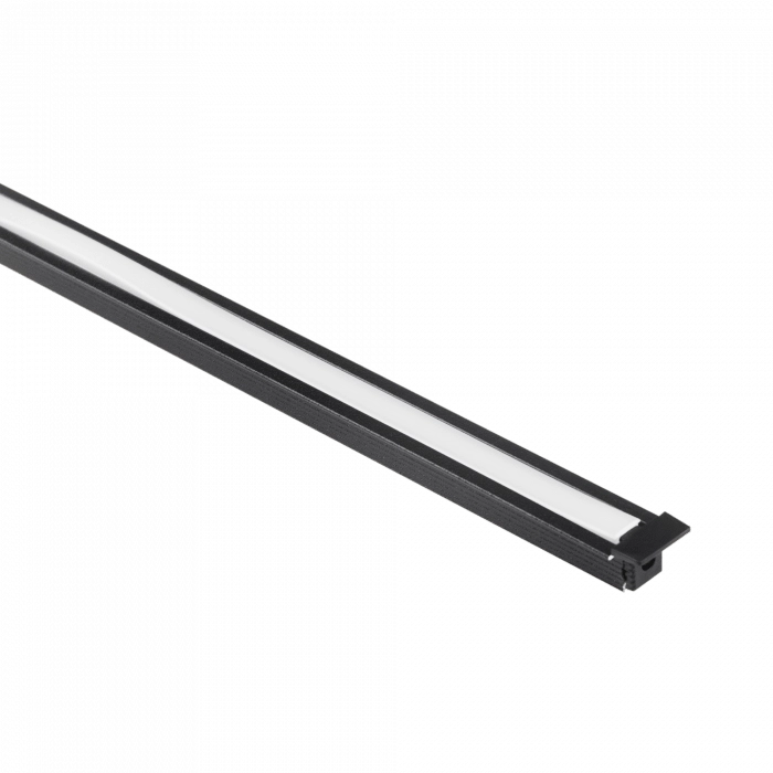 Profilo LED PW02 incasso nero diffusore opale 2m Ecolight