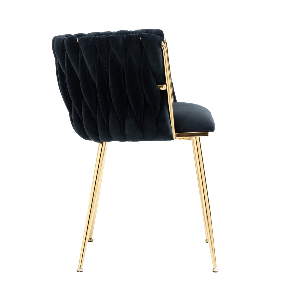 Set di 2 Sedie da Pranzo Moderne in Velluto con Gambe Metalliche Dorate 55,5x41x74 cm per Soggiorno, Camera da Letto e Sala da Pranzo