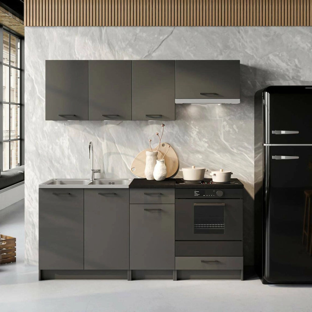 Cucinino Elettrodomestici non inclusi, Covor, Cucina un Ripiano, Nero Antracite