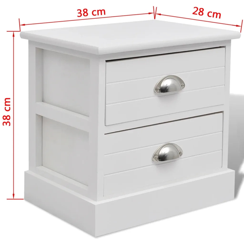 Comodini | Armadio da Notte | Mobiletto da notte In Stile Francese 2 Pezzi Bianco