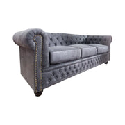 Divano destro EDGAR – Grigio bluastro – 3 posti – Stile barocco