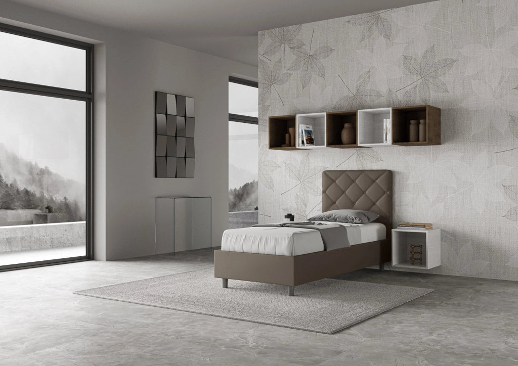 Letto Singolo 100x210 cm Senza Rete Priya Cappuccino