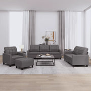 Set di Divani 4 pz con Cuscini Grigio in Similpelle 3201345