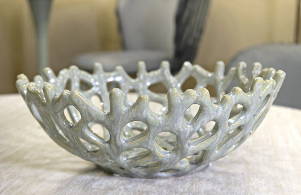 Svuotatasche Coral Ø35x13 cm in Ceramica Verde