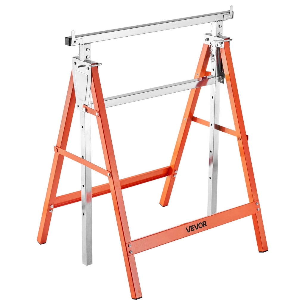 Set 2 Cavalletti da Lavoro Pieghevoli Regolabili 800-1300 mm Carico 199,6 kg per Falegnameria e Bricolage