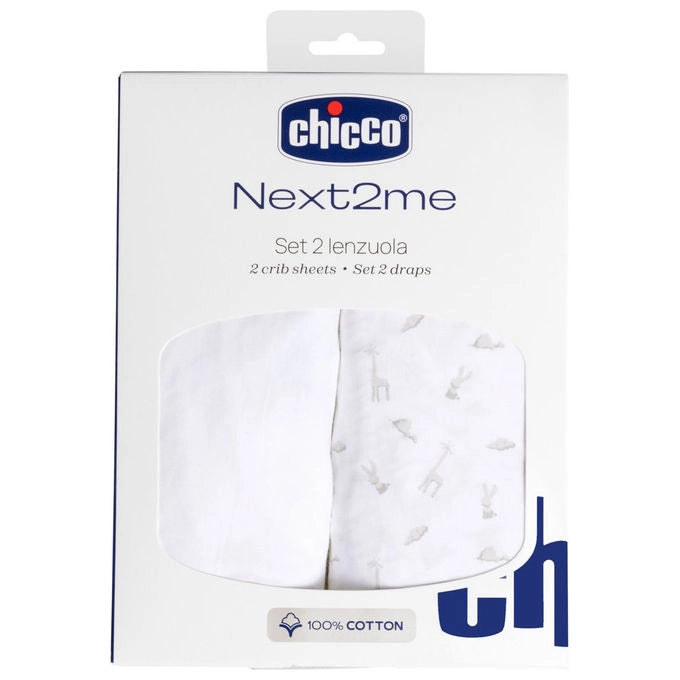 Chicco Set Lenzuola in Cotone per Next2Me 2 Pezzi