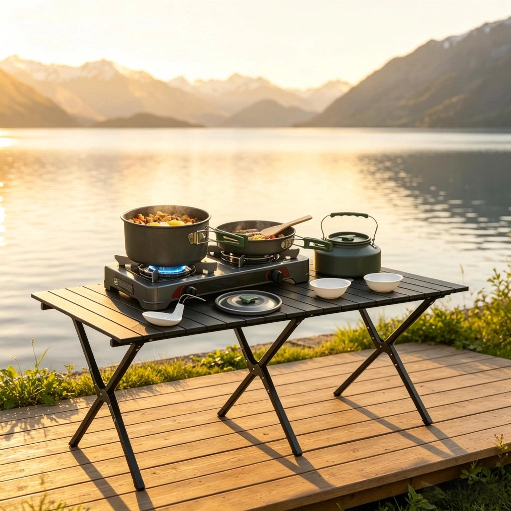 Camping Kochgeschirr Set 11 Stück aus Aluminium - Perfekt für 2-3 Personen