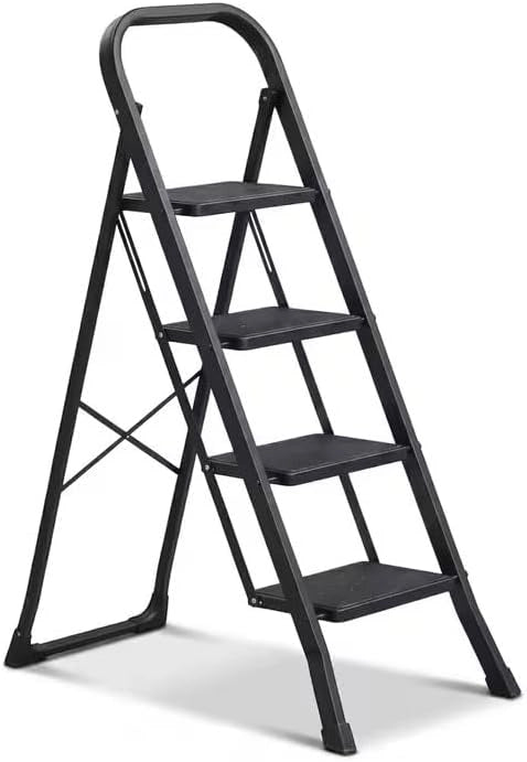 Scaletto Sgabello Scala Black Mini Plus Antiscivolo 4 Gradini