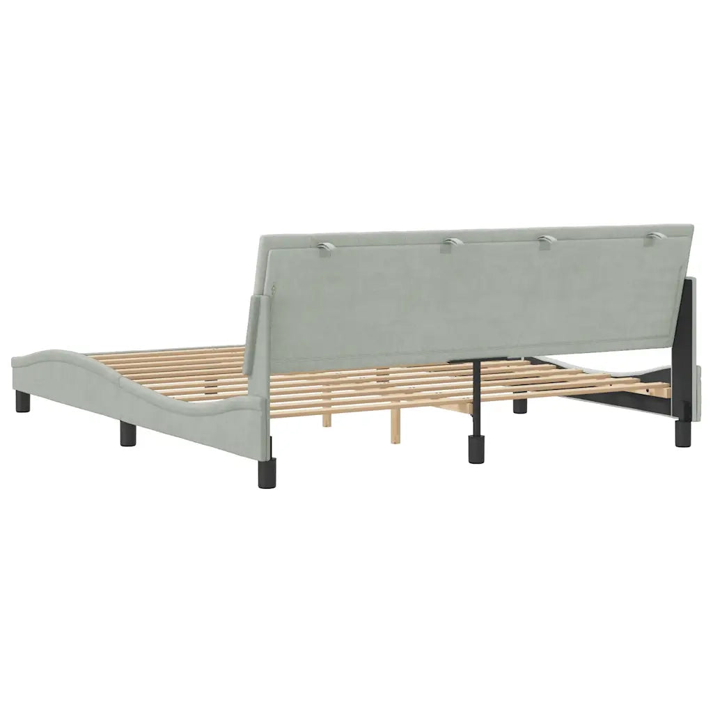 Giroletto senza Materasso-Struttura Letto Hanko Grigio Chiaro 180x200 cm Velluto