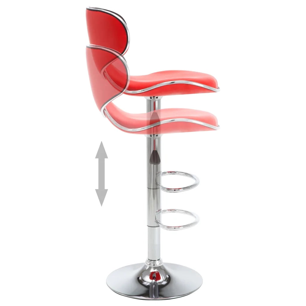 323645  Bar Stools 2 pcs Red Faux Leather