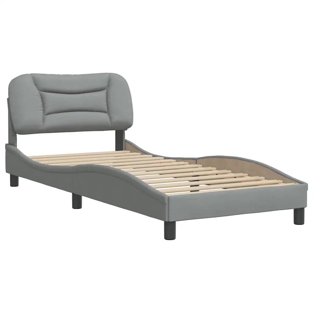 Giroletto senza Materasso-Struttura Letto Hvar Grigio Chiaro 90x200 cm Tessuto