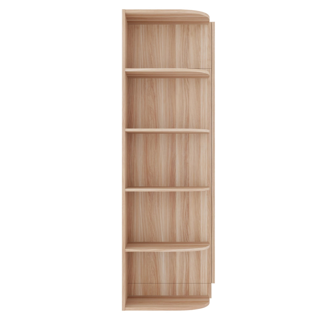 Guardaroba 90 x 55 x 170 cm con doppia anta, ripiani multipli e ampia barra appendiabiti, finitura effetto legno naturale