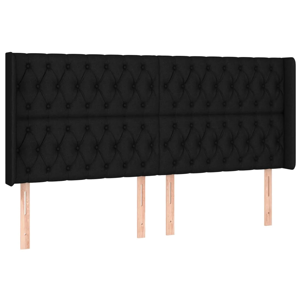 Letto a Molle Materasso e LED Nero 200x200cm in Tessuto 3139143