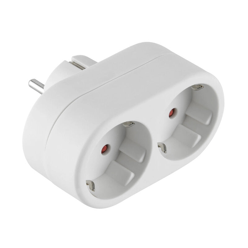 ADATTATORE SPINA SCHUKO A  2 PRESA SCHUKO FRONTALI