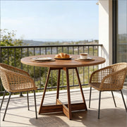 TAVOLO rotondo 100 cm MDF marrone