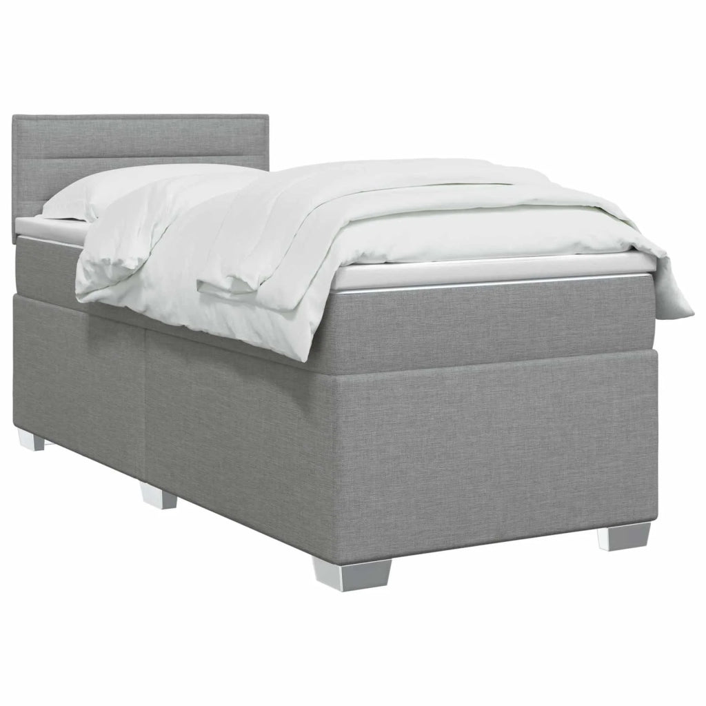 Letto con Box Spring, Materasso e LED Grigio Chiaro Tessuto 3451868