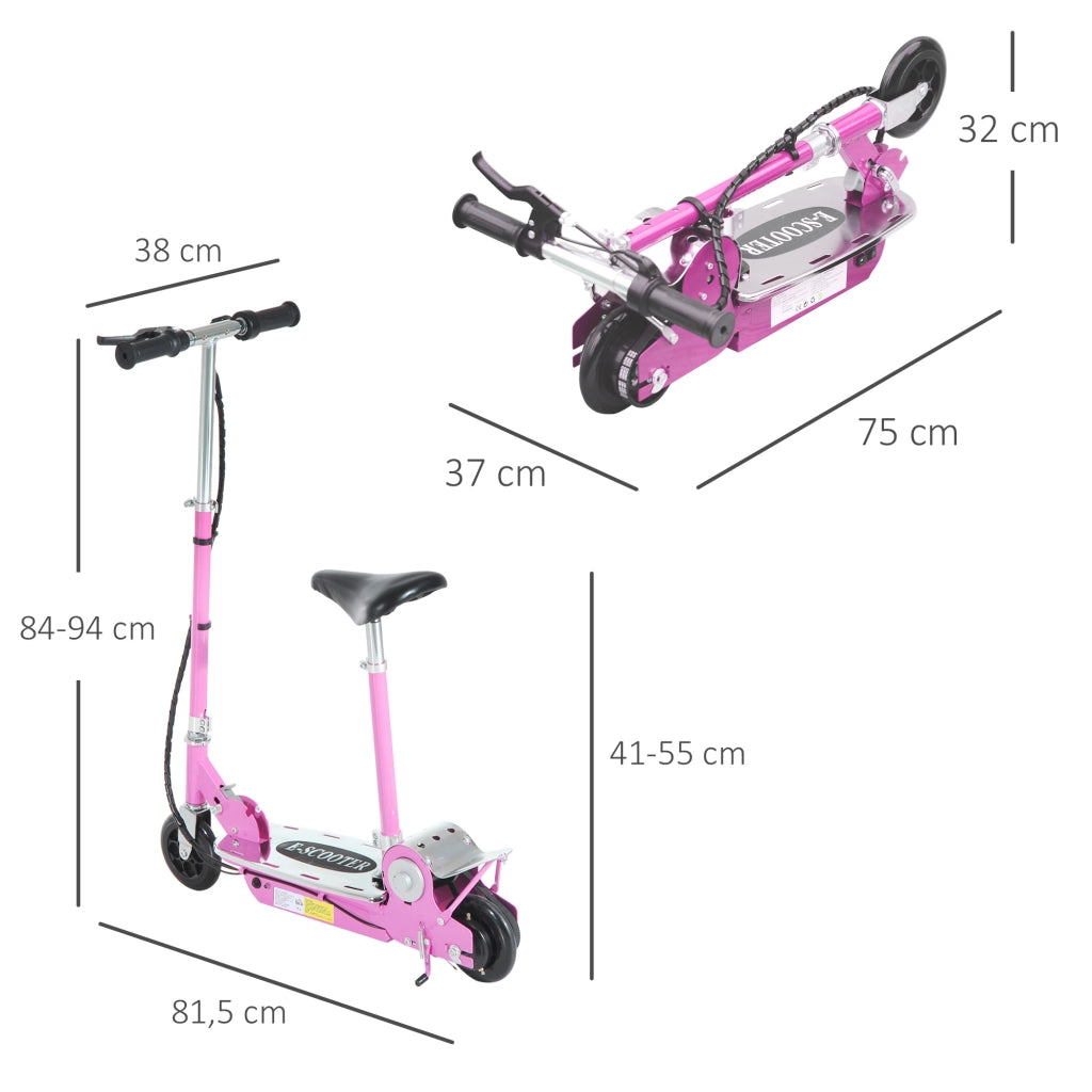 Monopattino Elettrico Pieghevole per Bambini 7-12 Anni ¨C Xylo ¨C 120W Rosa Manubrio Regolabile