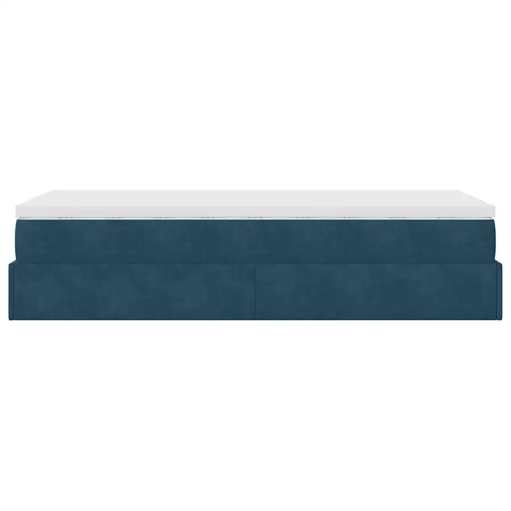Struttura Letto Pouf con Materasso-Giroletto 80x200 cm Velluto