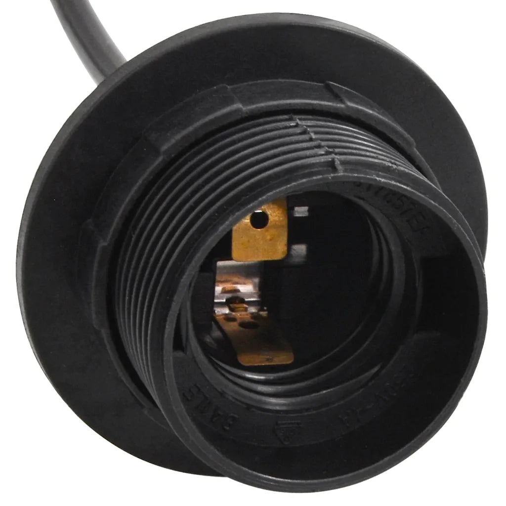 Lampada a Sospensione con 5 Portalampada E27 in Metallo Nero 4103454
