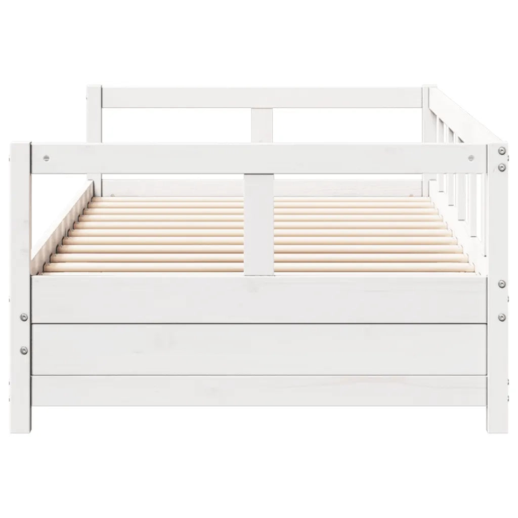 Letto singolo | Letto per adulti | Dormeuse senza Materasso Bianca 90x200 cm Legno Massello Pino