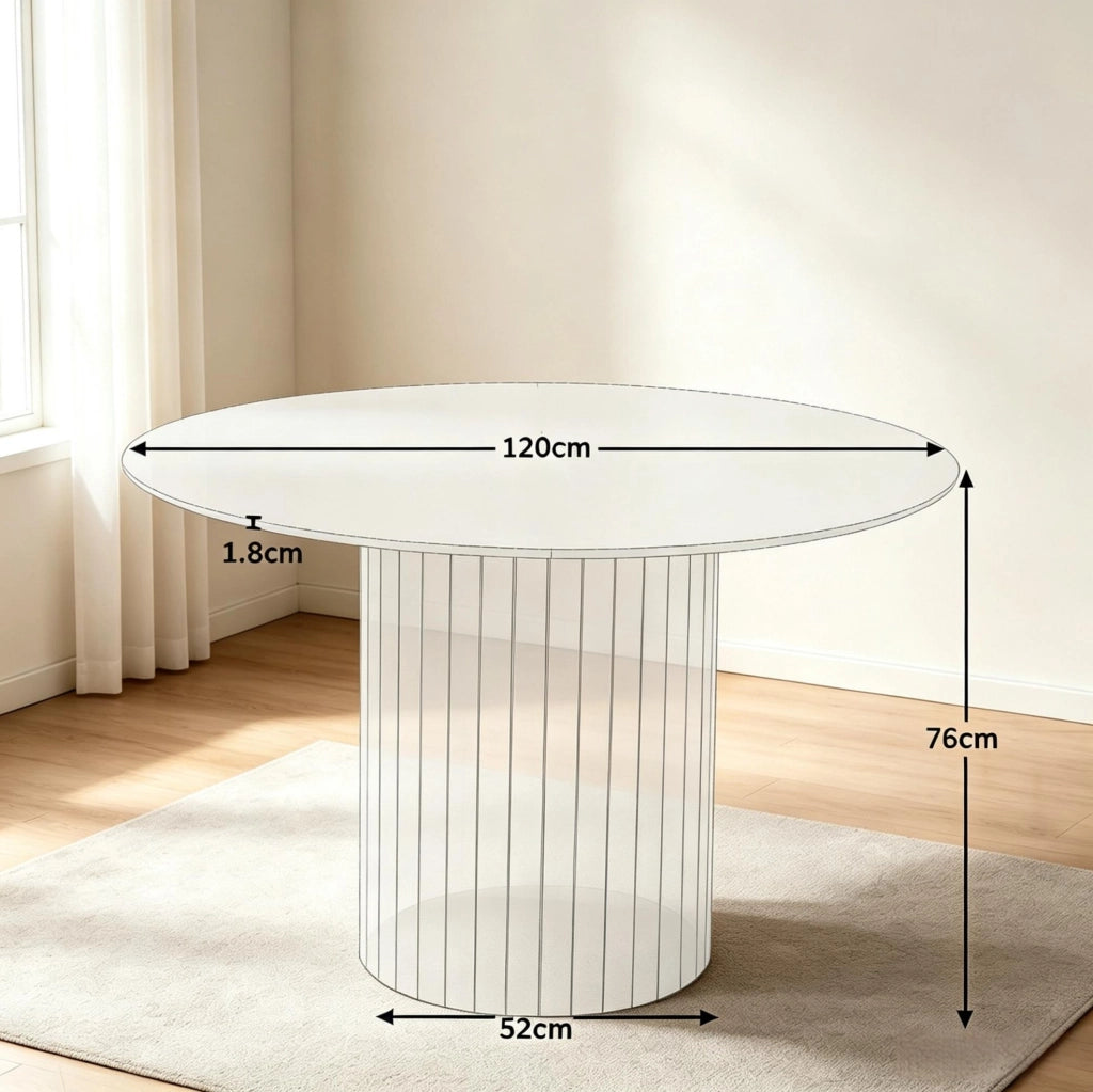 Tavolo da pranzo rotondo in legno massello Ø 120 cm marrone chiaro