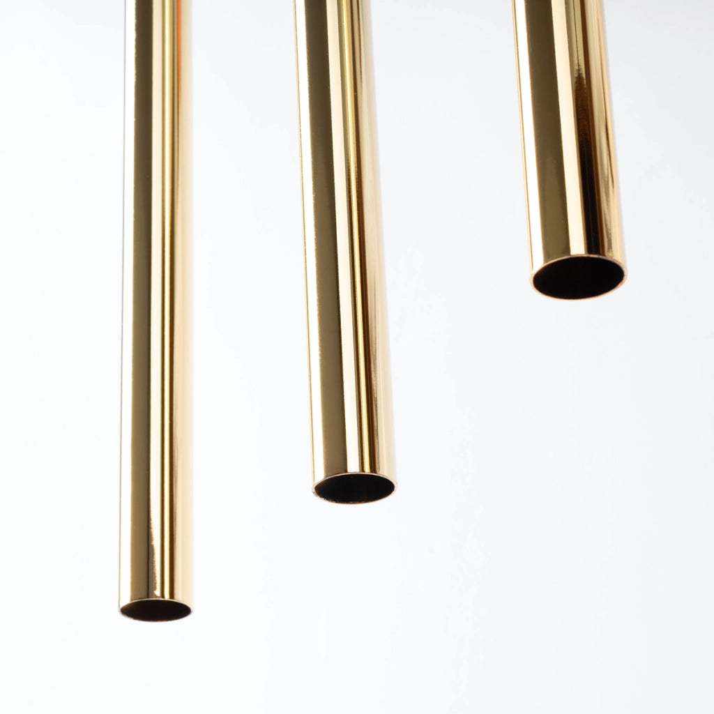 Lampada da soffitto moderna in acciaio a 3 luci color verde oceano PATELO, oro lucido
