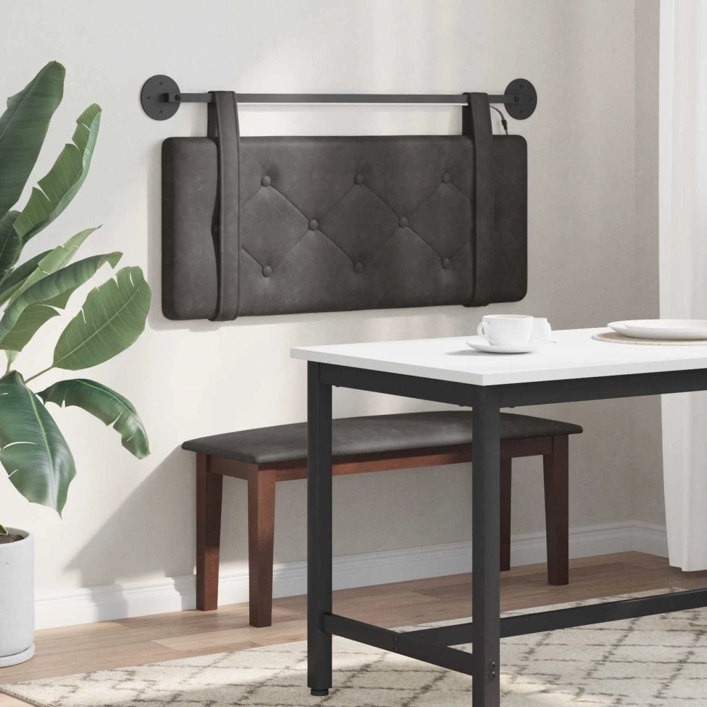 Testiera | Testata sospesa Con luce LED Nero PU Antico