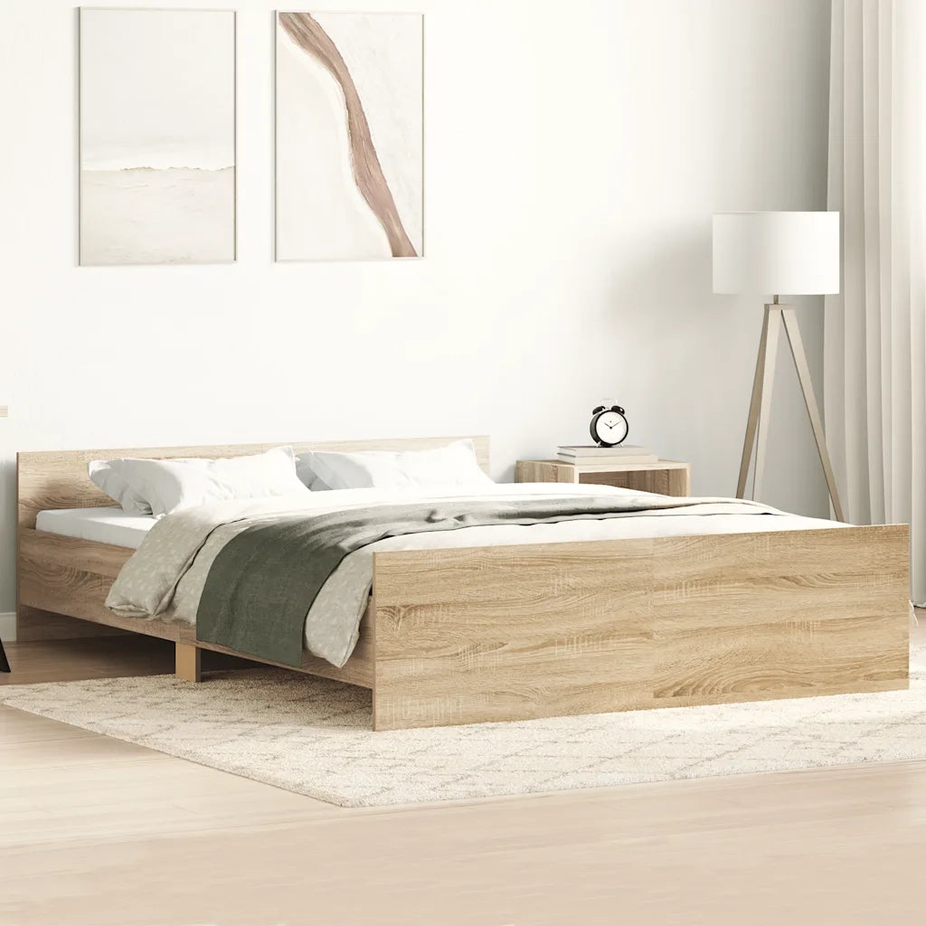 Giroletto con Testiera e Pediera Rovere Sonoma 150x200 cm 3203756
