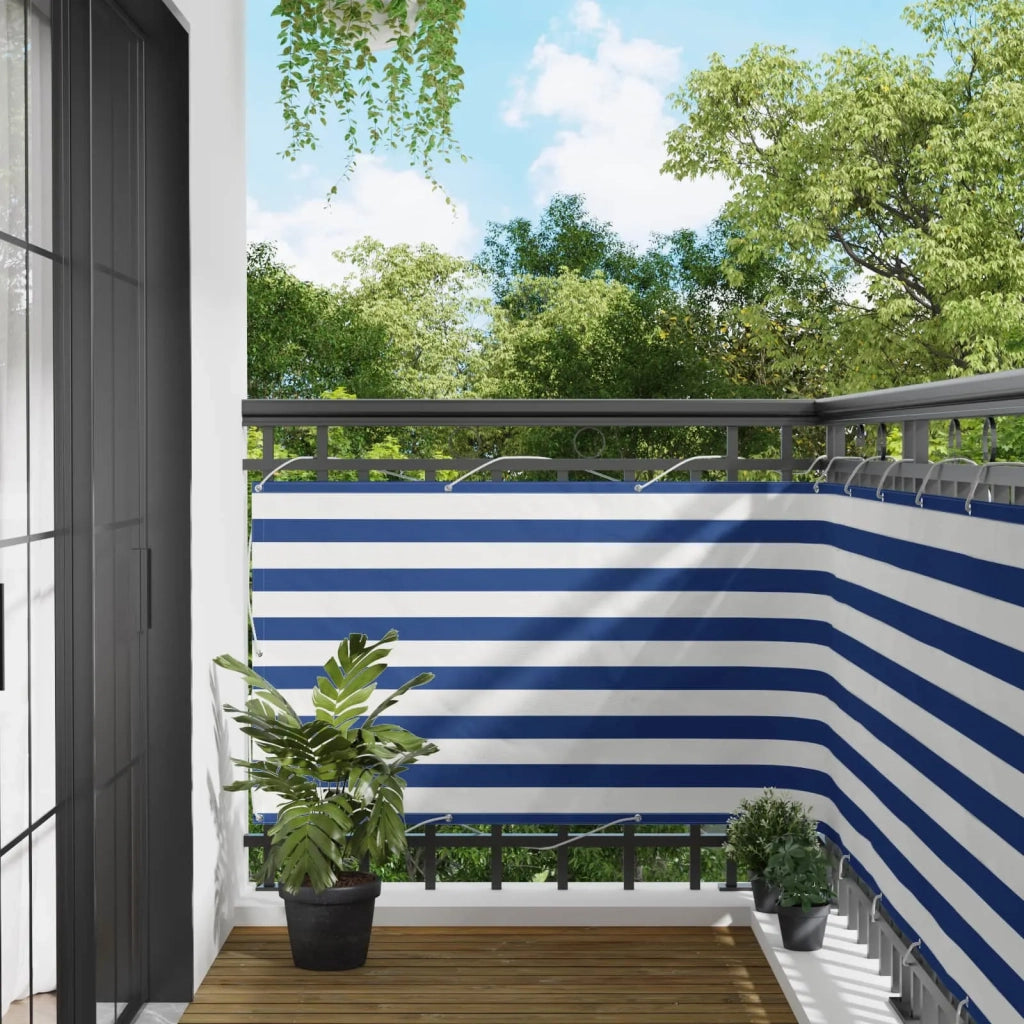 Schermo da balcone | Paravento da Balcone Blu e Bianco 90 x 200 cm