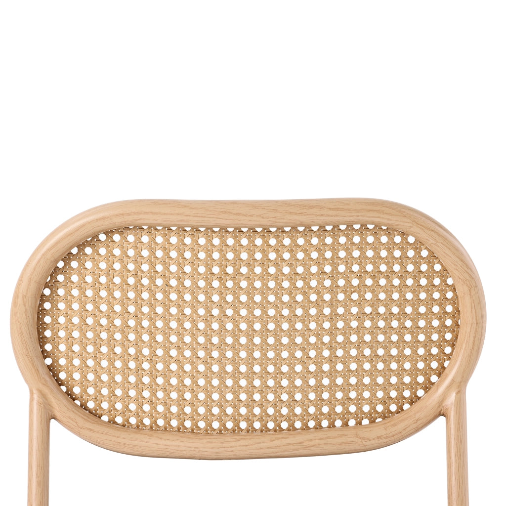 SEDIA da pranzo Set da 4 pezzi in Rattan, PU e Metallo Marrone