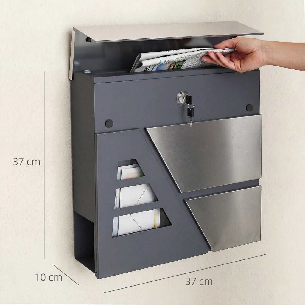 Cassetta Postale da Muro ¨C Minimal ¨C Grigio Scuro