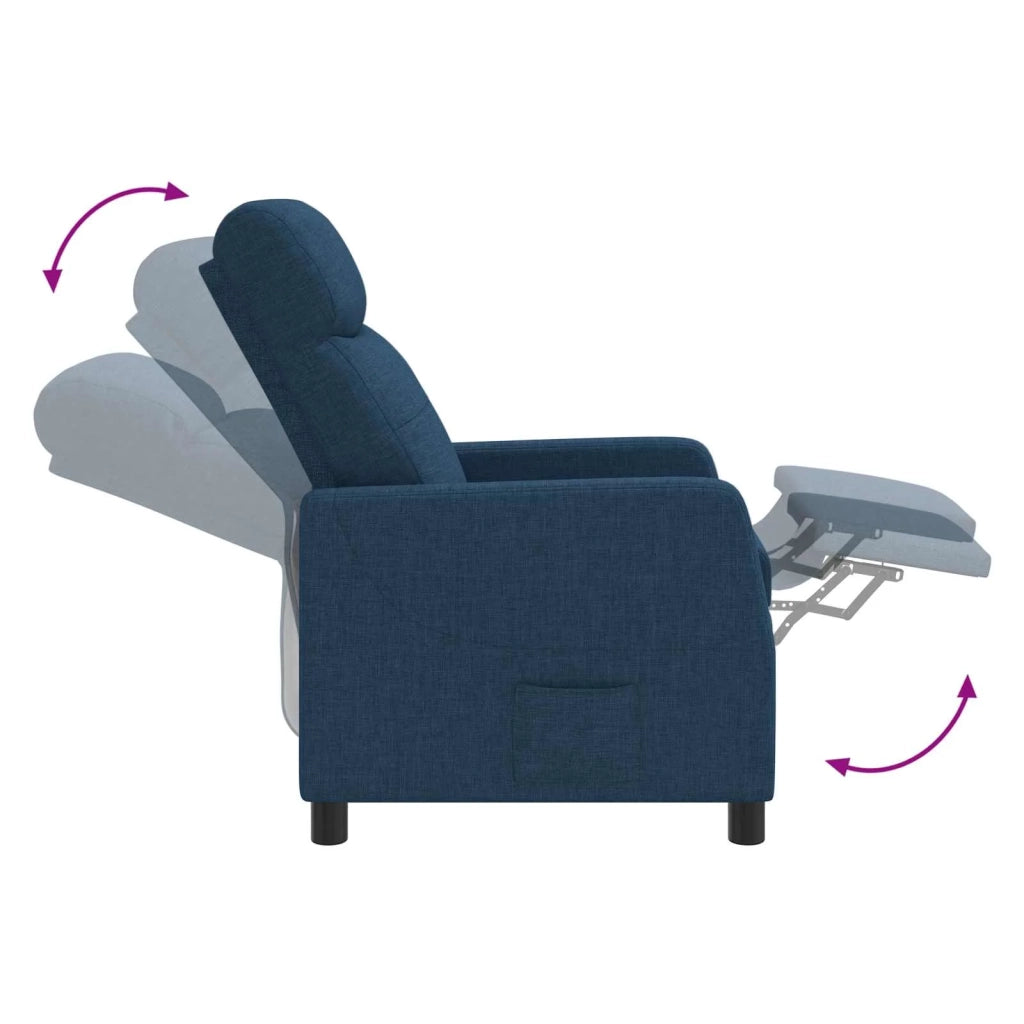 Divano Sedia-Poltrona Massaggiante Blu Tessuto 937082