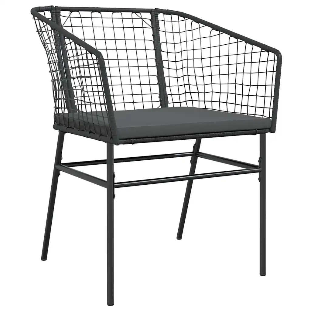 Set da Pranzo per Giardino 7 pcs Nero polyrattan 3380909
