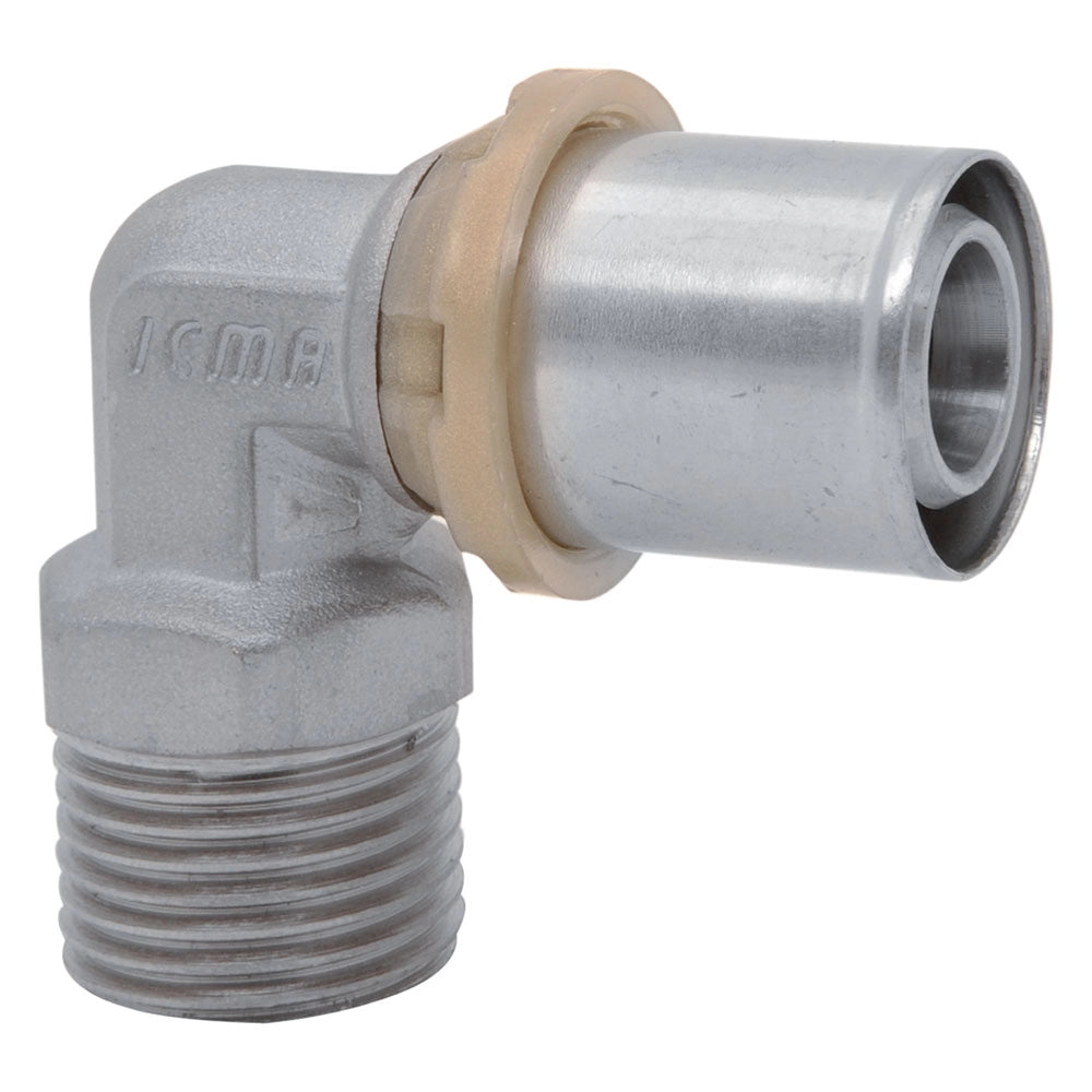 RACCORDO A PRESSARE CURVO 'ART. 404' 16 x 1/2 - maschio- 10 pezzi  - ICMA