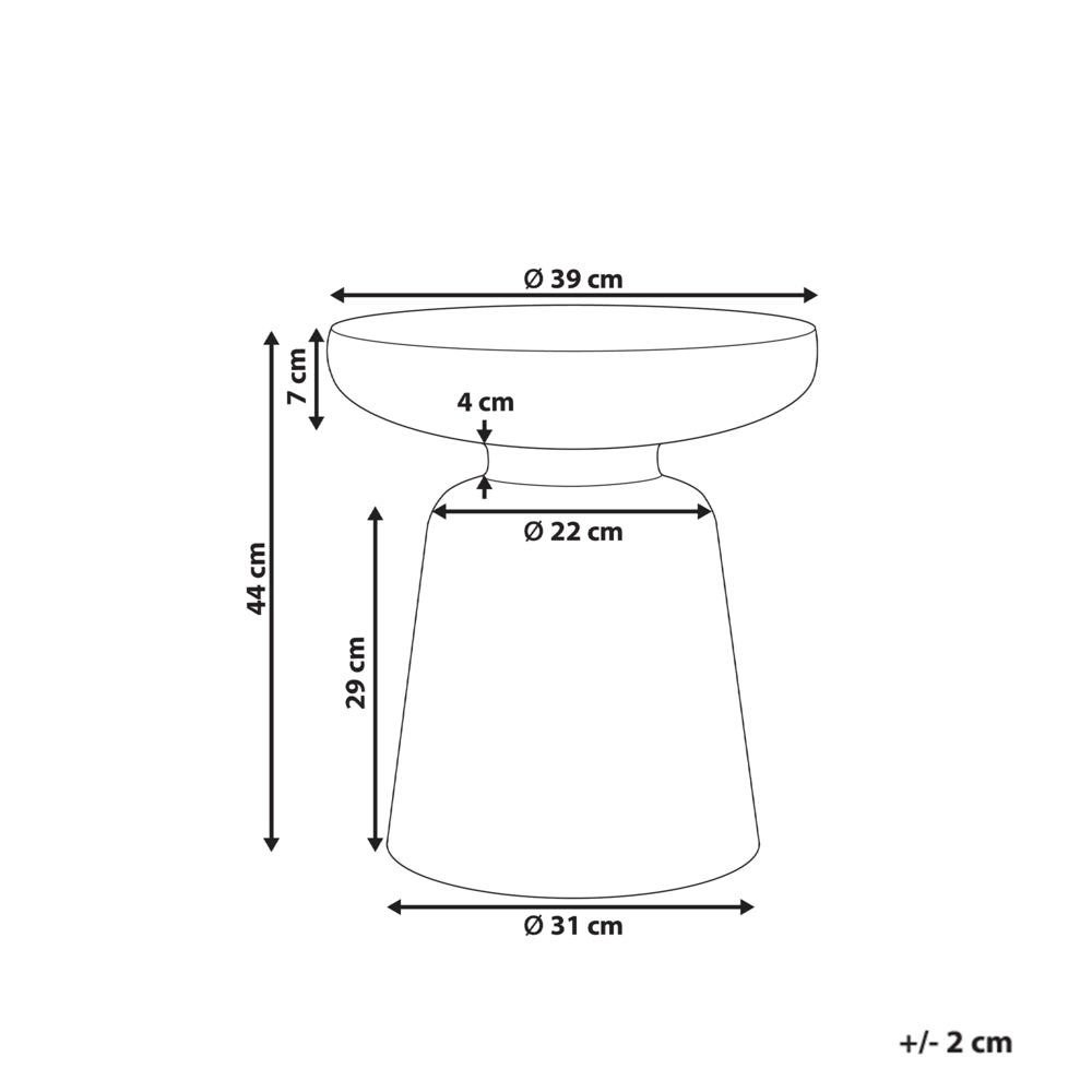 Tavolino Accent Materiale sintetico grigio scuro ø 31 cm Per interni ed esterni Resistente alla ruggine e all'acqua