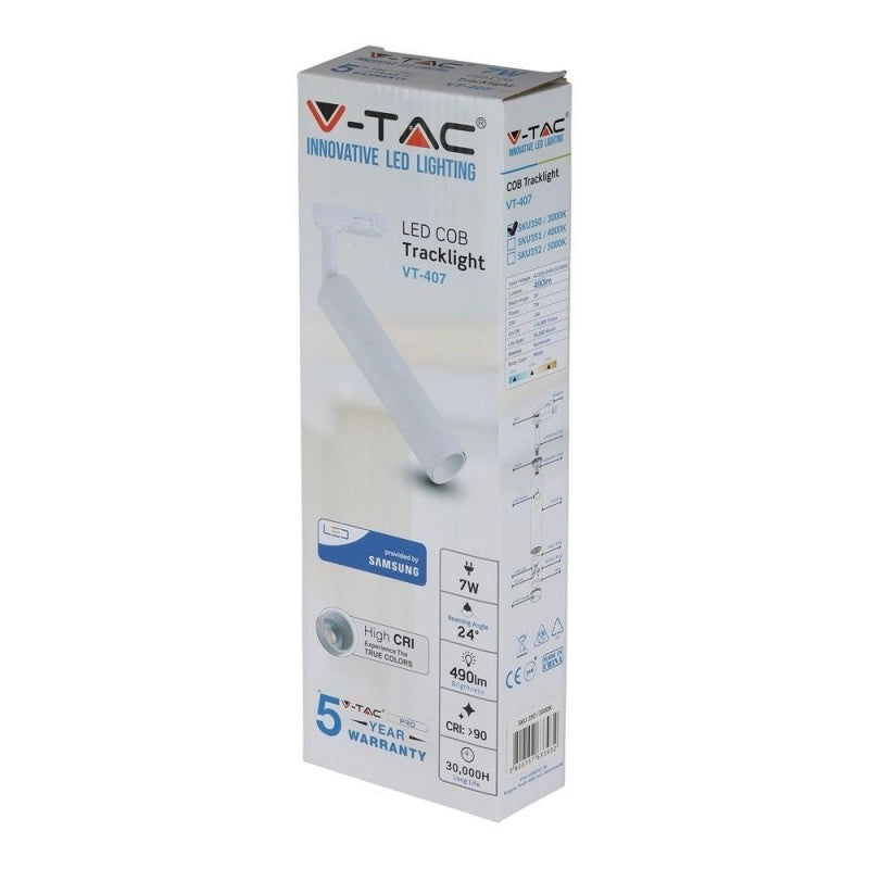 Light LED da 7W Light Samsung Chip White Body 3000K
