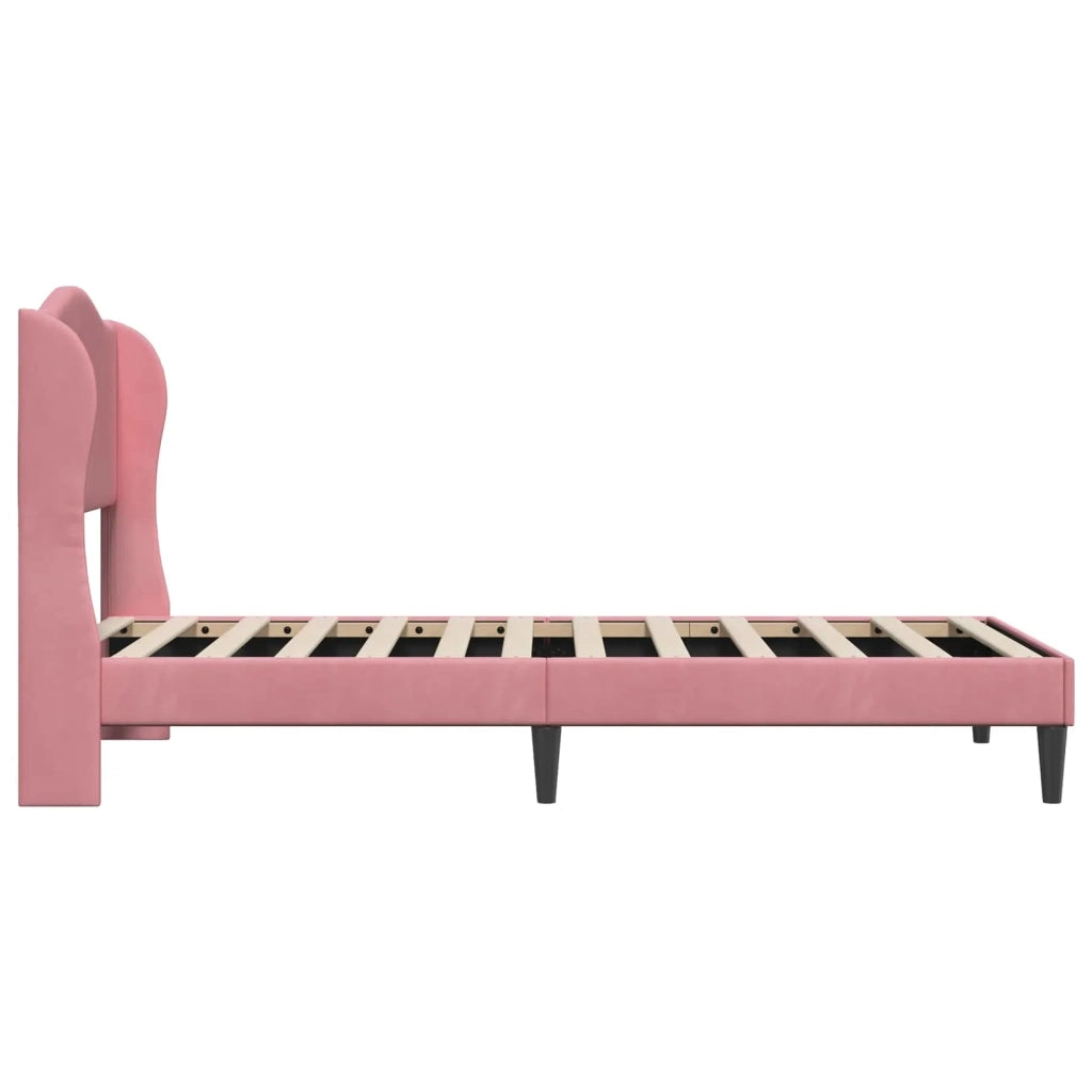 Struttura del letto con testiera Rosa 100 x 200 cm Velluto 42027902