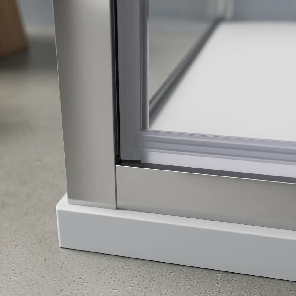 Box doccia cromato 90x80cm con anta a battente da 90cm e parete fissa da 80cm vetro 6mm trasparente anticalcare h190 | Lerici