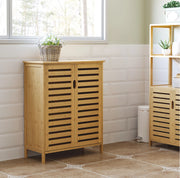 Mobile bagno 68x32x86 cm in bambù naturale, salvaspazio –
