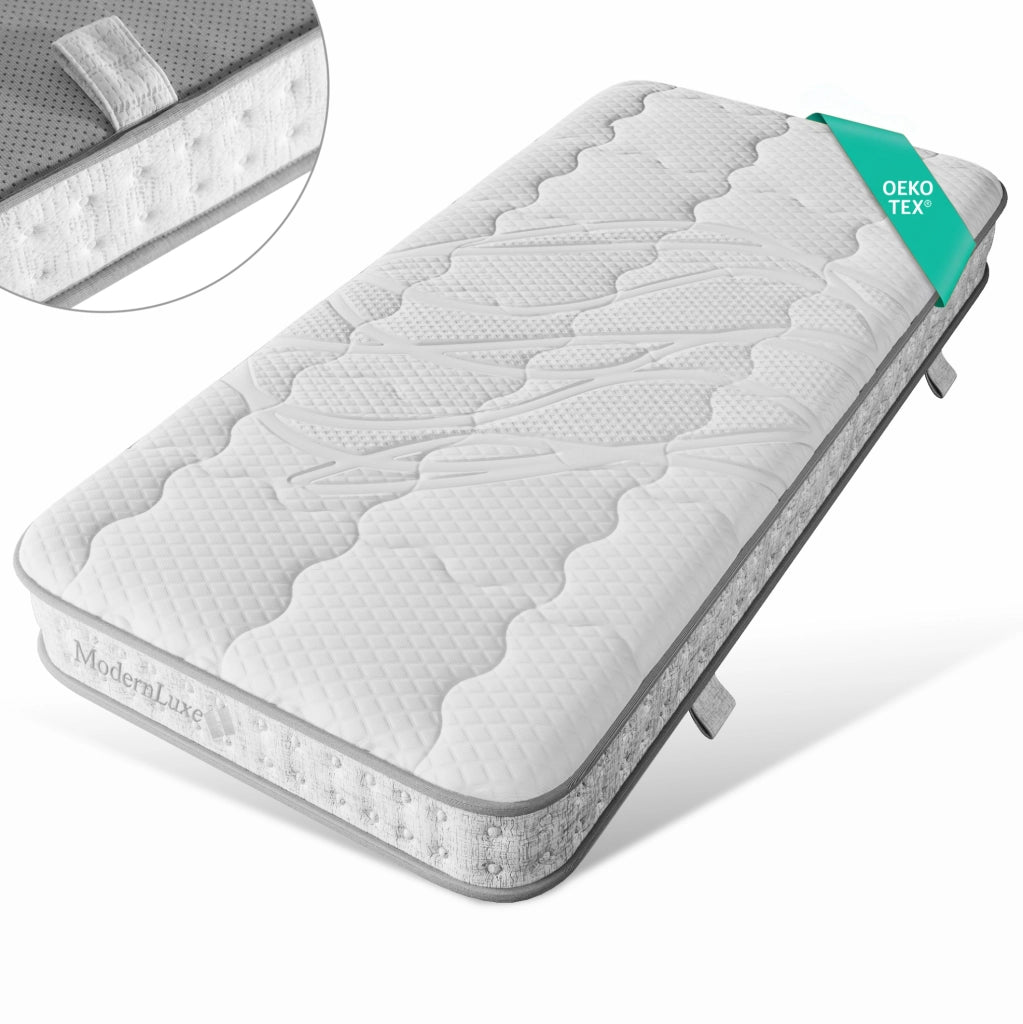 Materasso 90x200 cm H3 a 7 zone con molle insacchettate e schiuma fredda; bianco