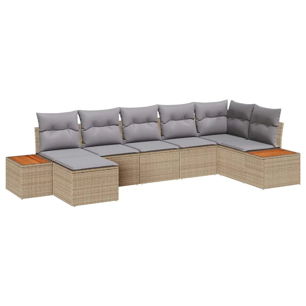 Set Divano da Giardino 8 pcs Beige e Grigio Chiaro Polyrattan 3356800